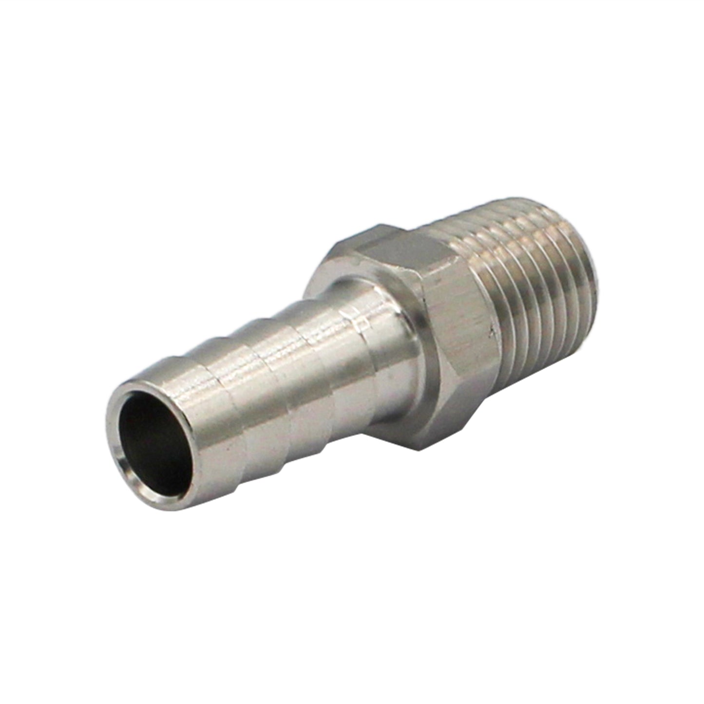 Stainless Steel Fitting - 1/4" Male NPT X 3/8" OD Barb