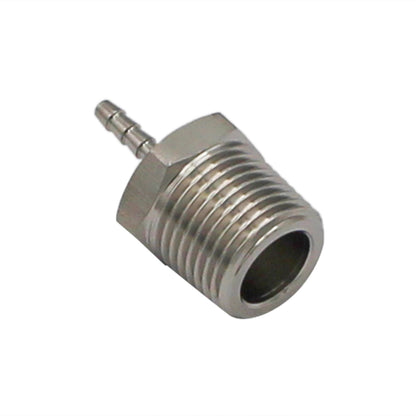 Stainless Steel Fitting - 1/2" Male NPT X 1/8" OD Barb