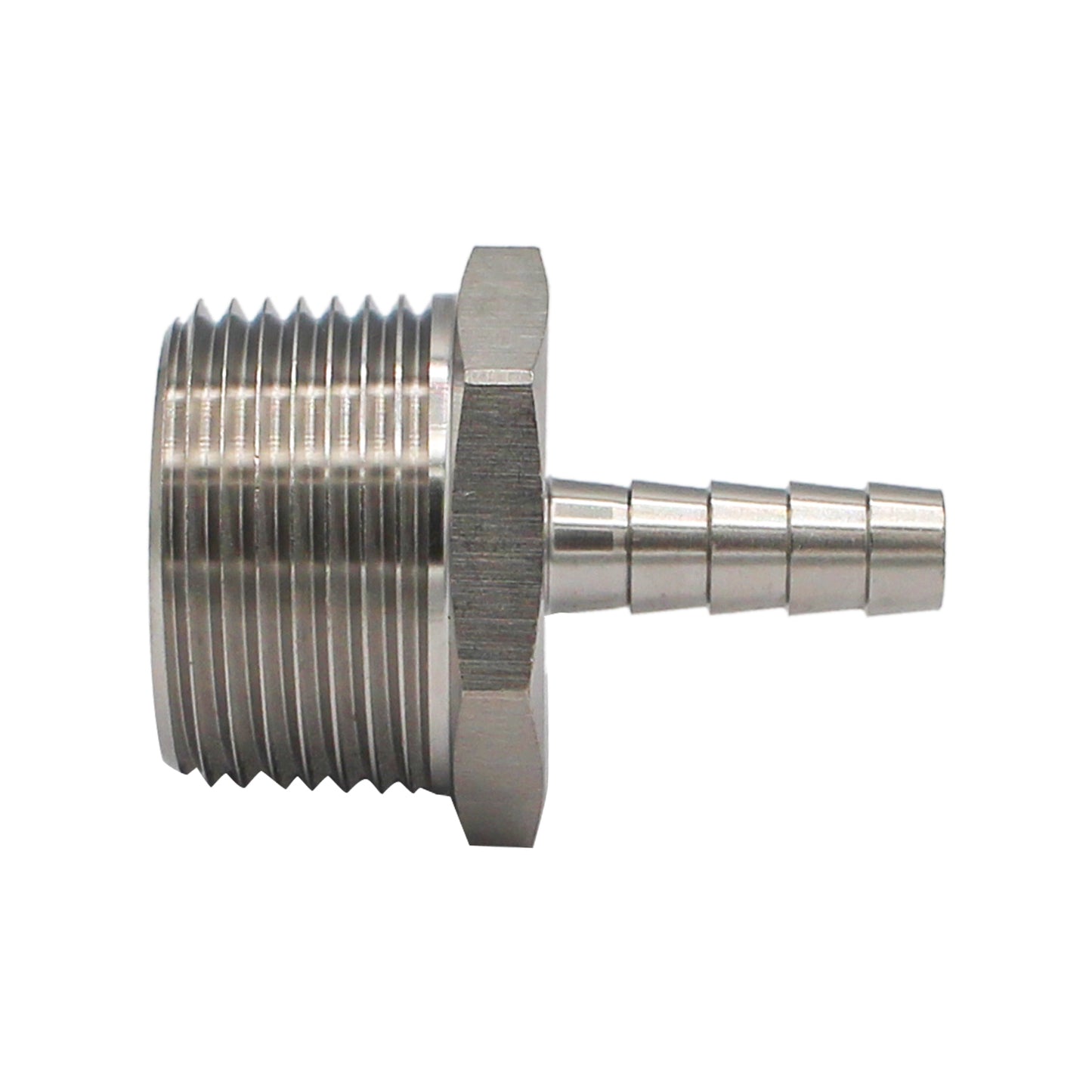Stainless Steel Fitting - 1" Male NPT X 5/16" OD Barb