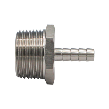 Stainless Steel Fitting - 1" Male NPT X 5/16" OD Barb