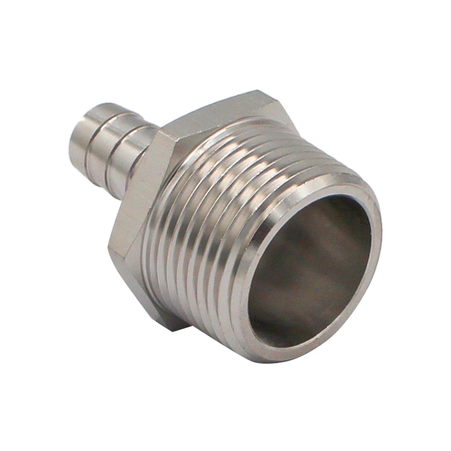 Stainless Steel Fitting - 1" Male NPT X 1/2" OD Barb -  Canuck Homebrew Supply, Canada