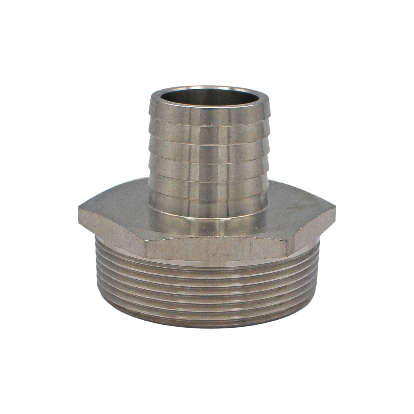 Stainless Steel Fitting - 2" Male NPT X 1 1/4" OD Barb