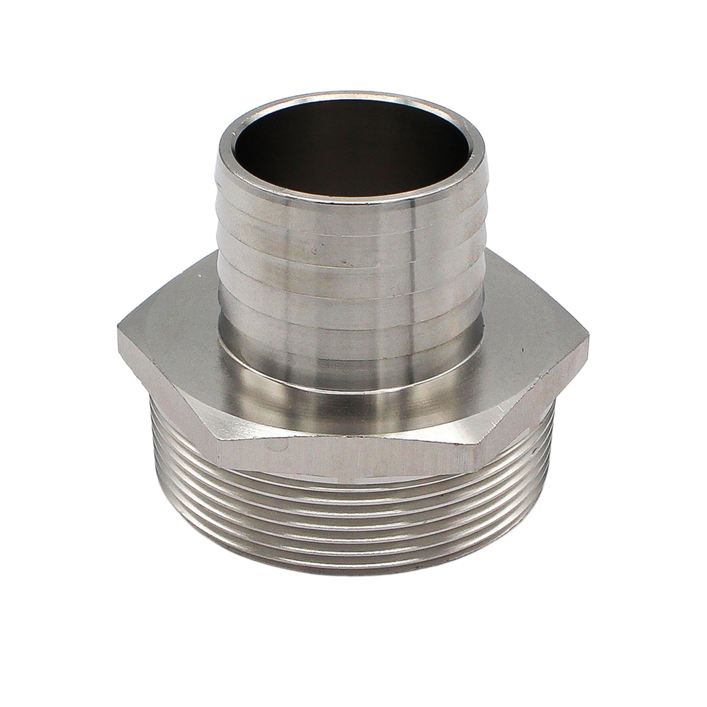 Stainless Steel Fitting - 2" Male NPT X 1 1/2" OD Barb