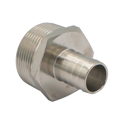 Stainless Steel Fitting - 1 1/4" Male NPT X 3/4" OD Barb