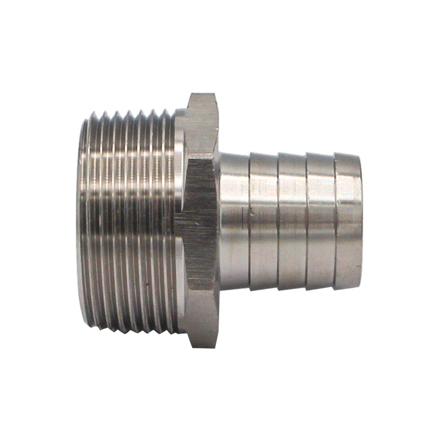 Stainless Steel Fitting - 1 1/4" Male NPT X 1" OD Barb