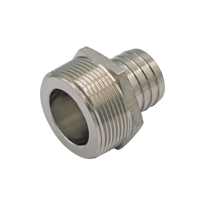 Stainless Steel Fitting - 1 1/2" Male NPT X 1 1/4" OD Barb
