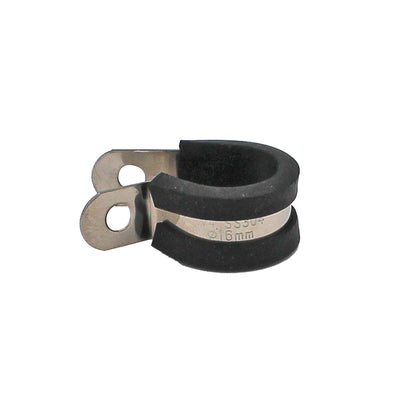 Stainless Steel EPDM Cushioned Insulated P-Clamp (Approx. 5/8"  | 16mm)