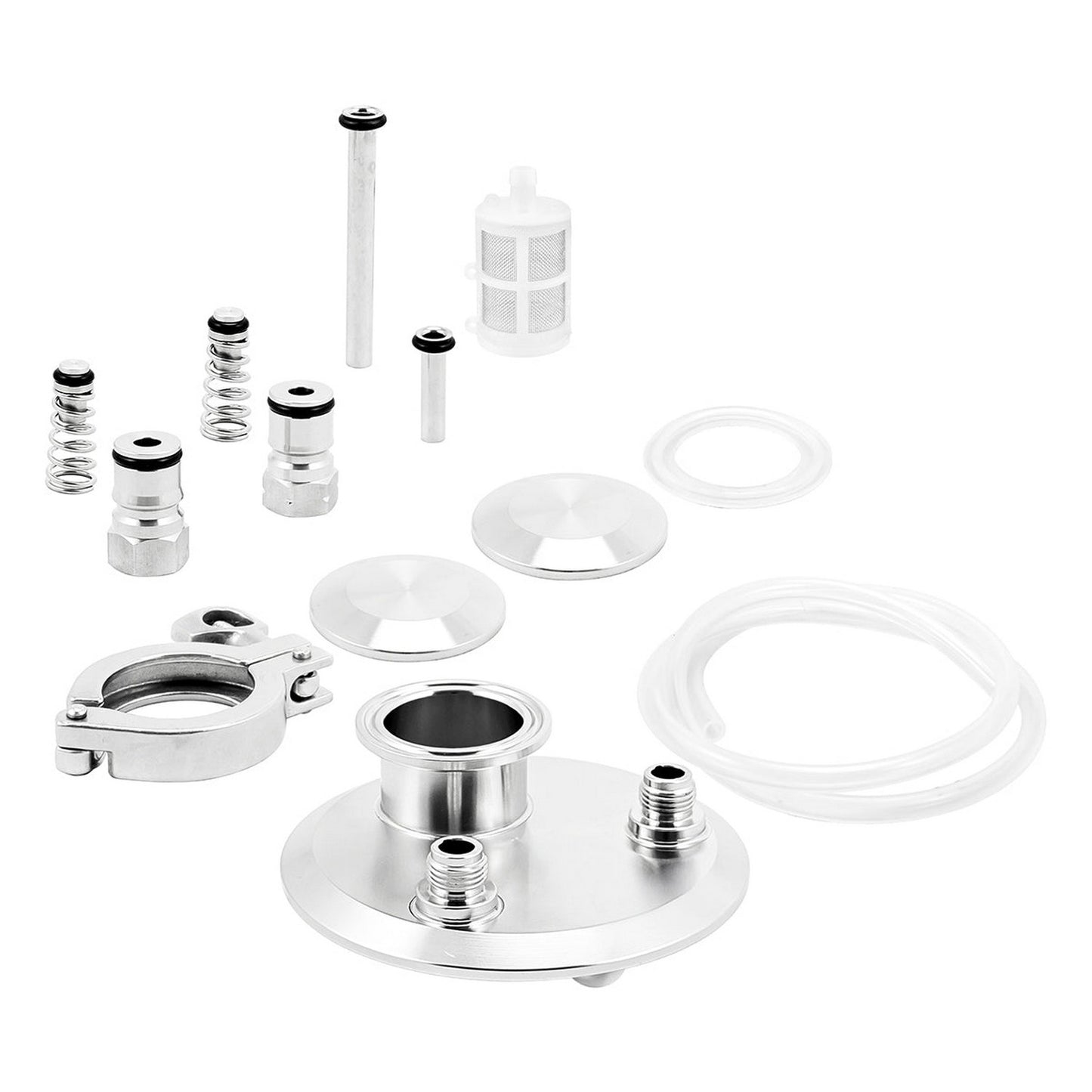 BrewBuilt 4" Tri Clamp Pressure Pack with Floating Dip Tube - Tri Clover Sanitary Stainless Steel Fitting