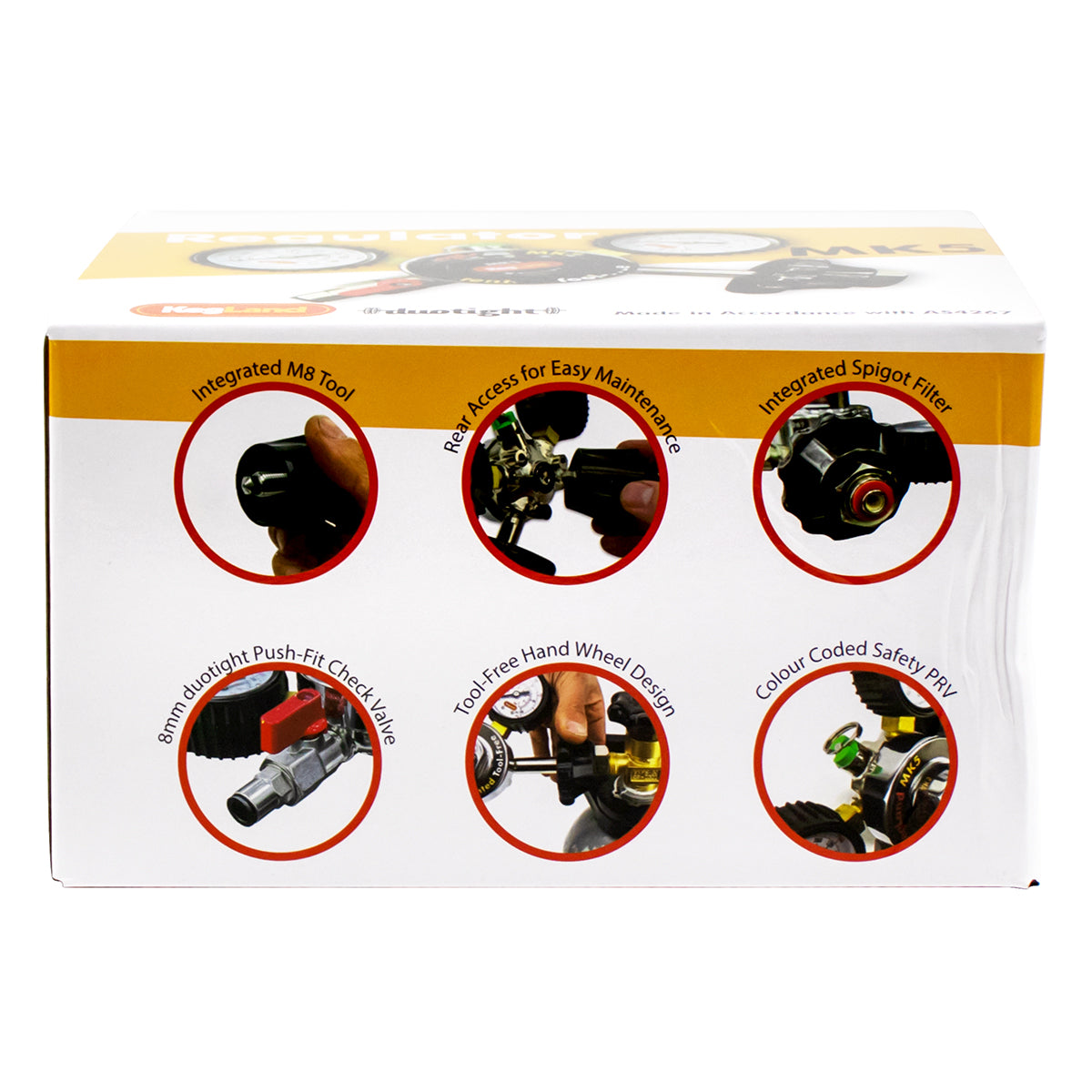 Kegland Multi-Gas 1-Way Primary Co2 Tool-Free Regulator (100 PSI, 4500 PSI) - 5/16" (8mm) [MK5] -  Canuck Homebrew Supply, Canada