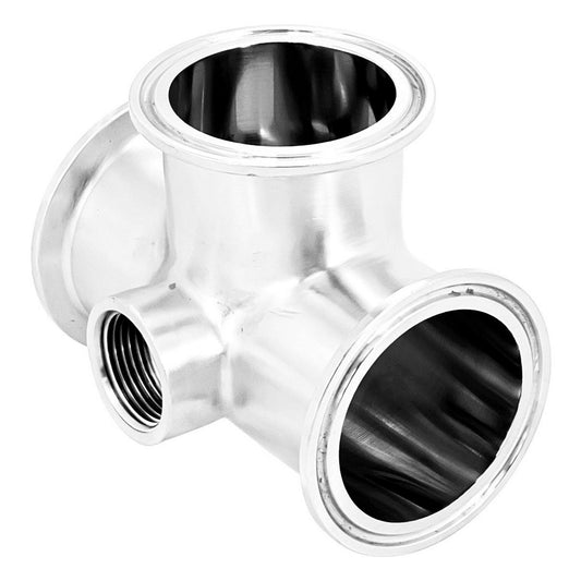 Kegland Modular 76 Series  2" Tri Clamp Tee with 3/4" Female BSP Port -  Sanitary Stainless Steel Fitting