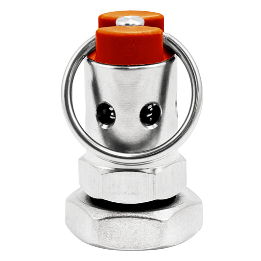 Pressure Relief Valve Bulkhead - 35 PSI (2.5 BAR) | Red