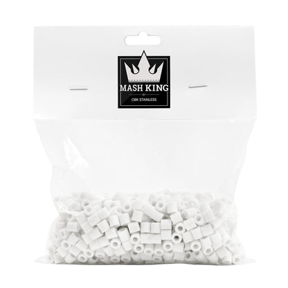 Virgin Ceramic Raschig Rings (8 oz)