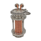 Copper Coiled Condenser With Stainless Steel Sight Glass - 2" TC | 1/2" TC