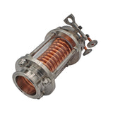 Copper Coiled Condenser With Stainless Steel Sight Glass - 2" TC | 1/2" TC