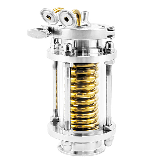 Copper Coiled Condenser With Stainless Steel Sight Glass - 2" TC | 1/2" TC