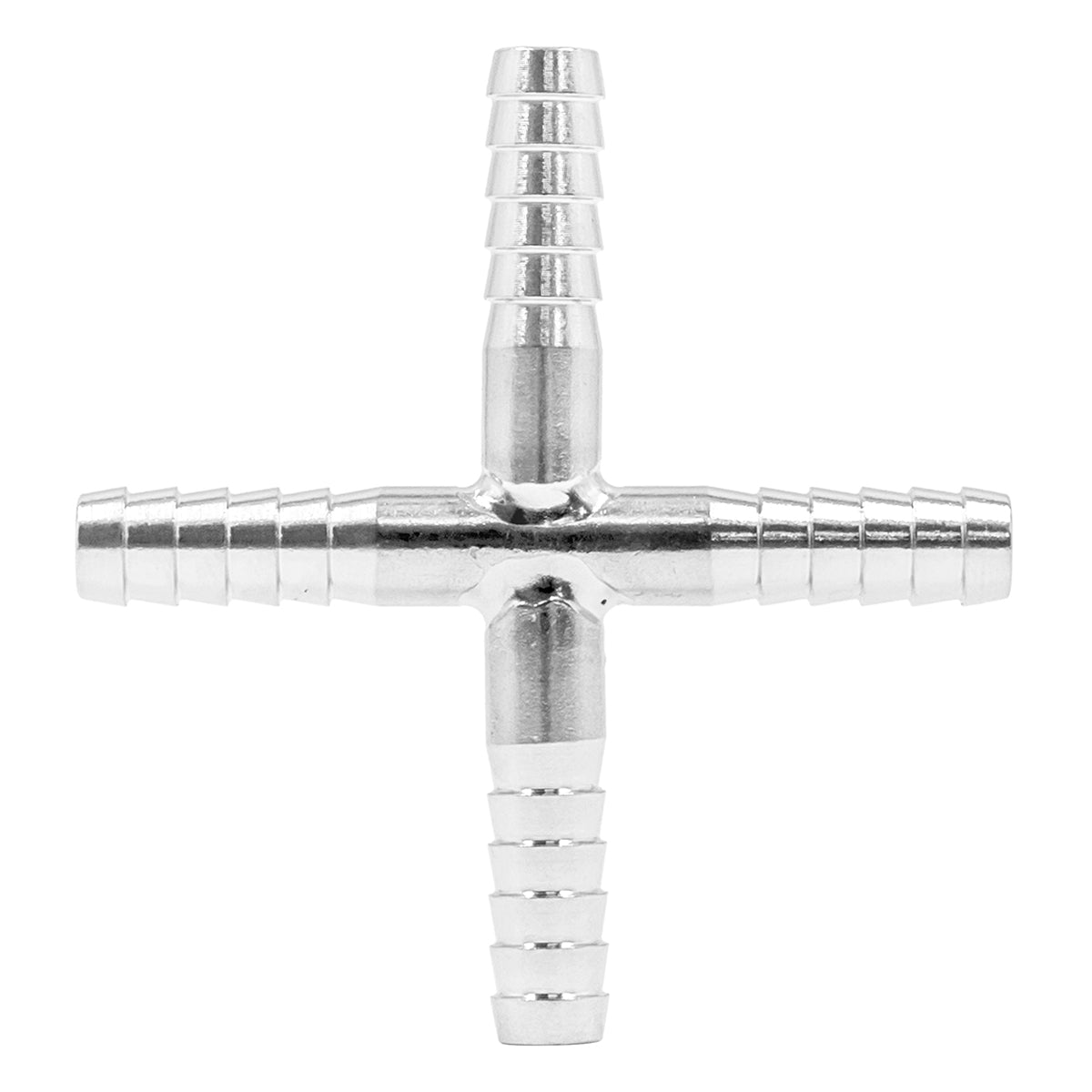 Stainless Steel 3/16" Barbed Hose Splicer Cross