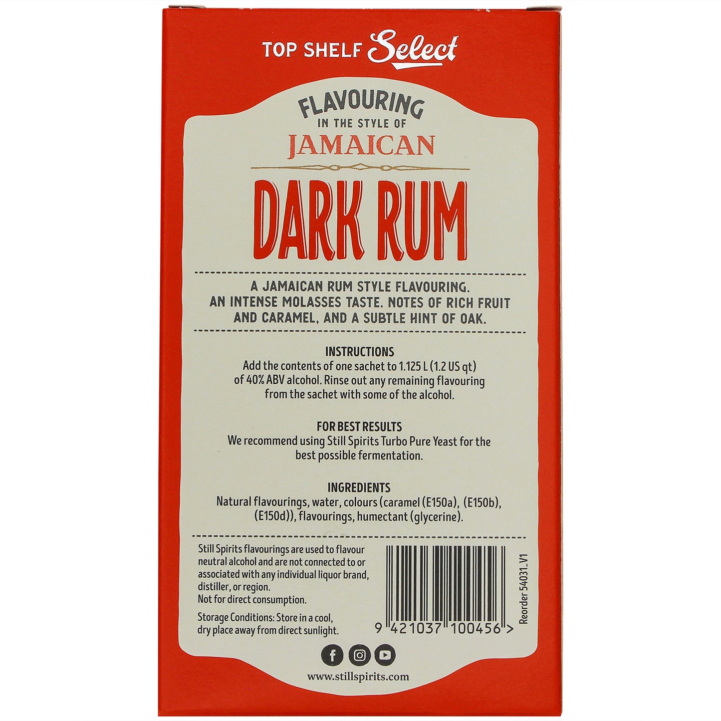 Still Spirits Top Shelf Select Spirit Flavouring - Jamaican Dark Rum (54 g) -  Canuck Homebrew Supply, Canada