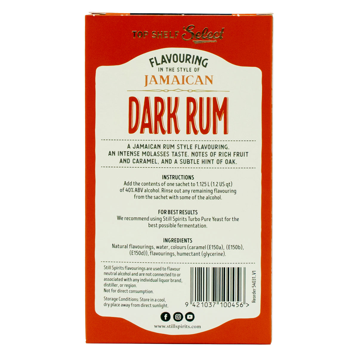 Still Spirits Top Shelf Select Spirit Flavouring - Jamaican Dark Rum (54 g) -  Canuck Homebrew Supply, Canada