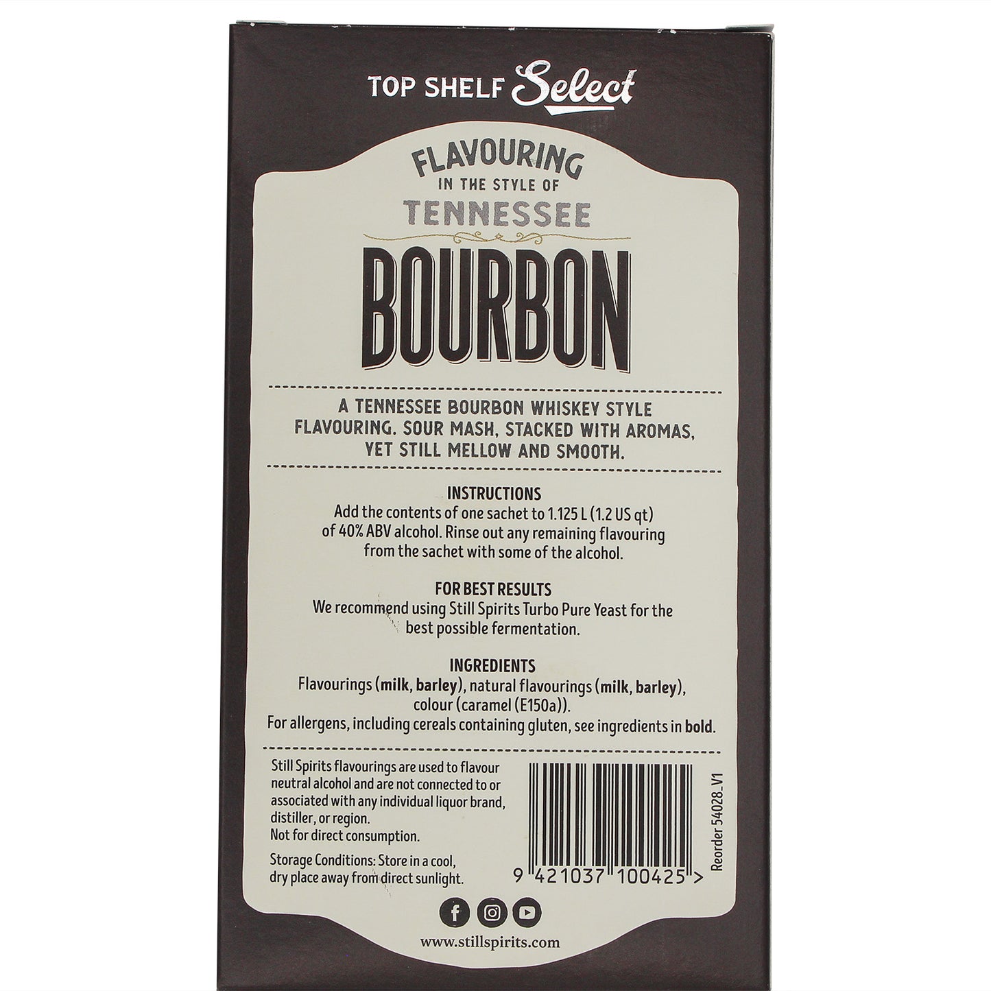 Still Spirits Top Shelf Select Spirit Flavouring - Tennessee Bourbon (26 g)