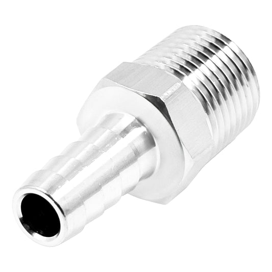 Stainless Steel 3/8" Male NPT Compact Fitting - 3/8" OD Barb