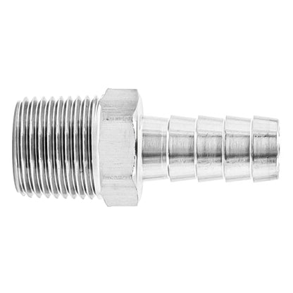 Stainless Steel Fitting - 3/8" Male NPT X 3/8" OD Barb | Compact