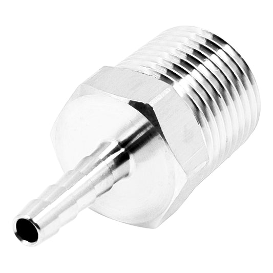 Stainless Steel 3/8" Male NPT Fitting - 3/16" OD Barb