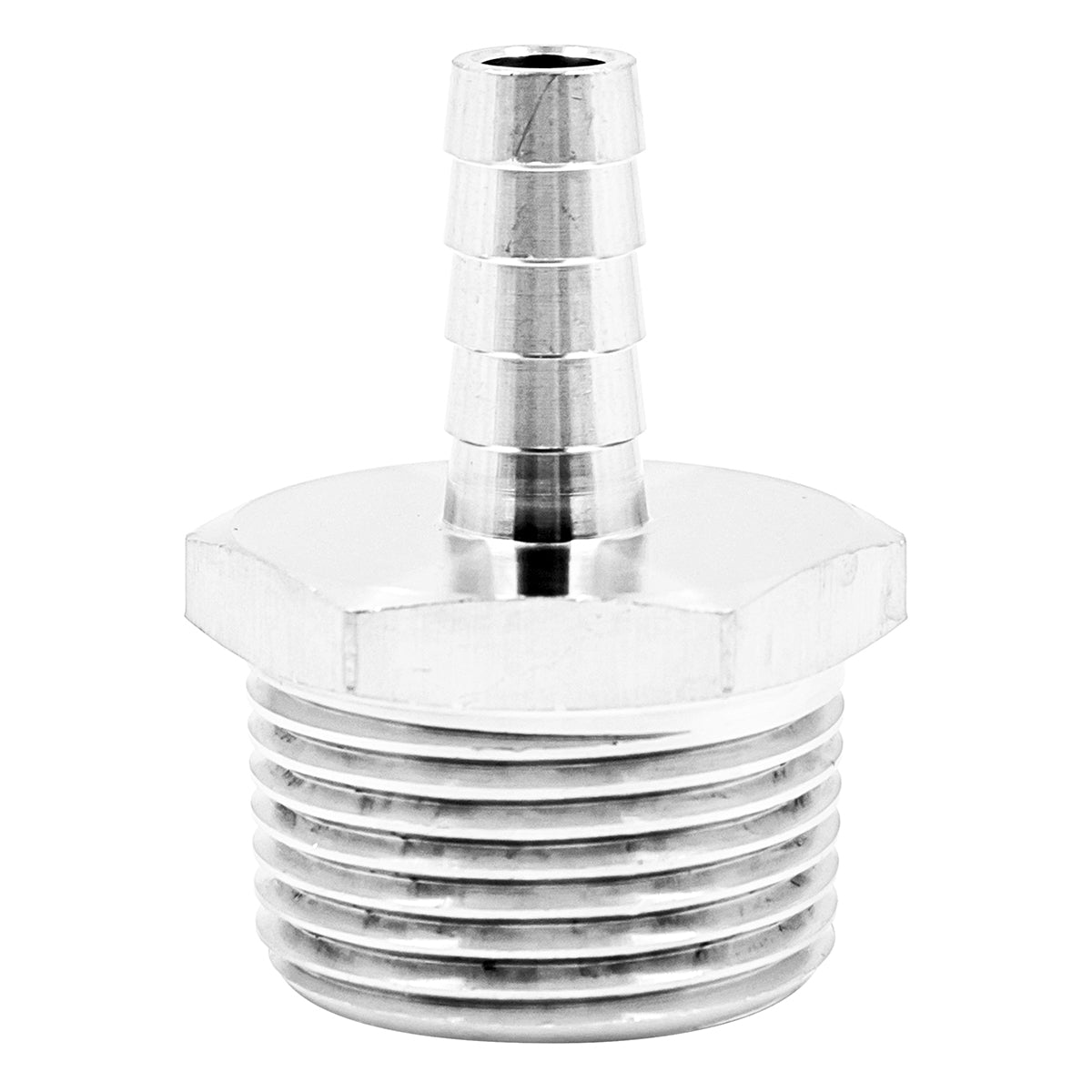 Stainless Steel Fitting - 1" Male NPT X 7/16" OD Barb