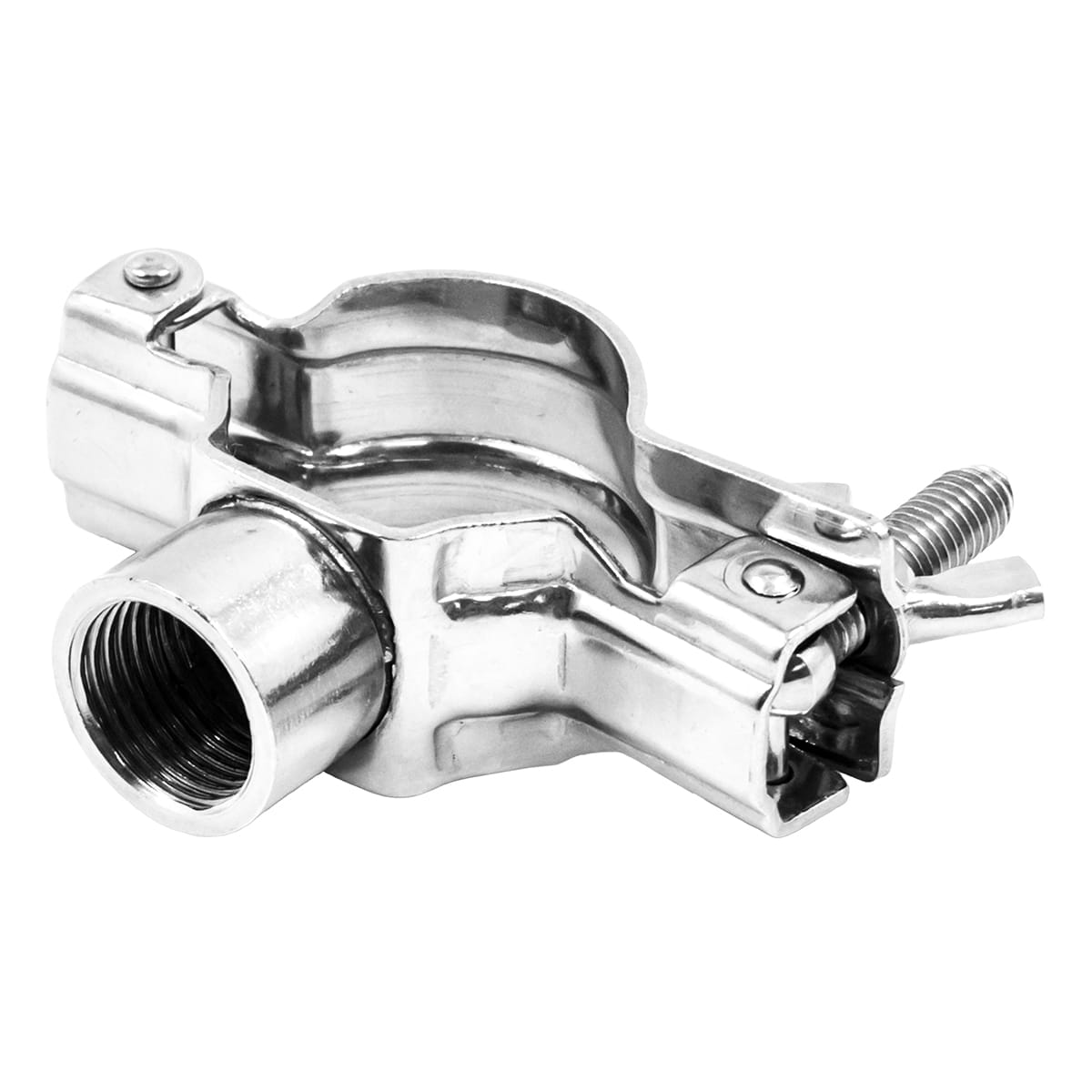 Stainless Steel Tri-Clover Pipe Bracket Hanger - 1.5" TC (1/2" Female NPT)