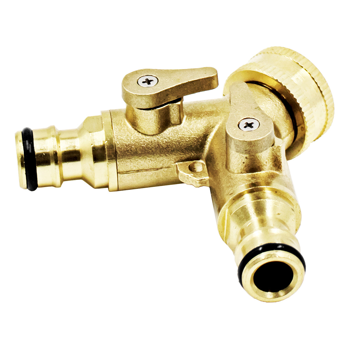 Kegland Brass Manifold Adapter - 3/4" Female Garden Hose X 1/2" Male QD | 2 Way