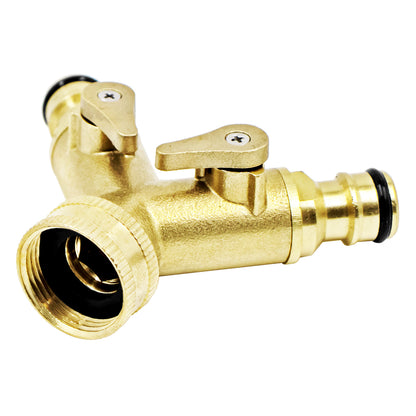 Kegland Brass Manifold Adapter - 3/4" Female Garden Hose X 1/2" Male QD (2 Way)