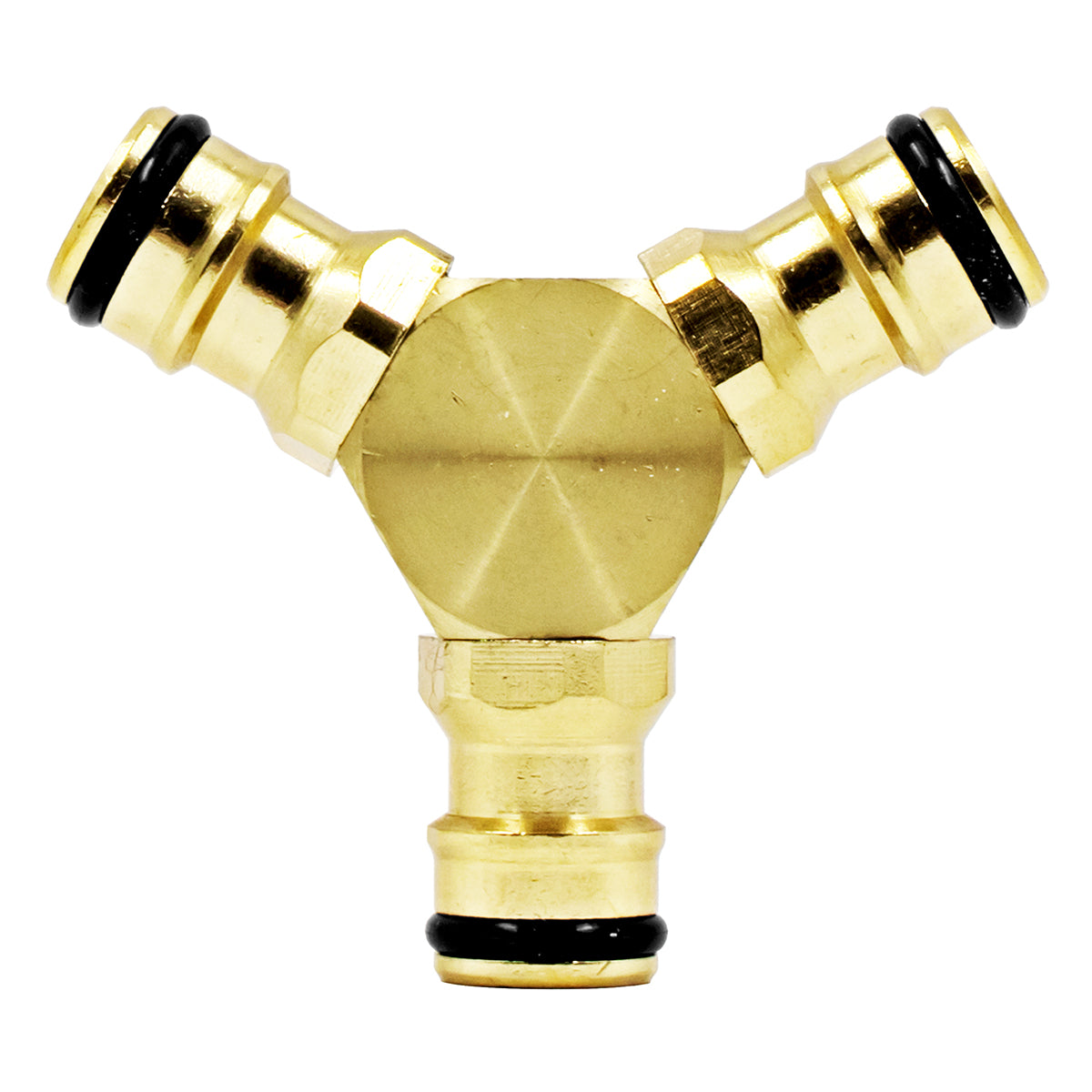 Kegland Brass Y-Splitter - 1/2" Male QD (3 Way) -  Canuck Homebrew Supply, Canada