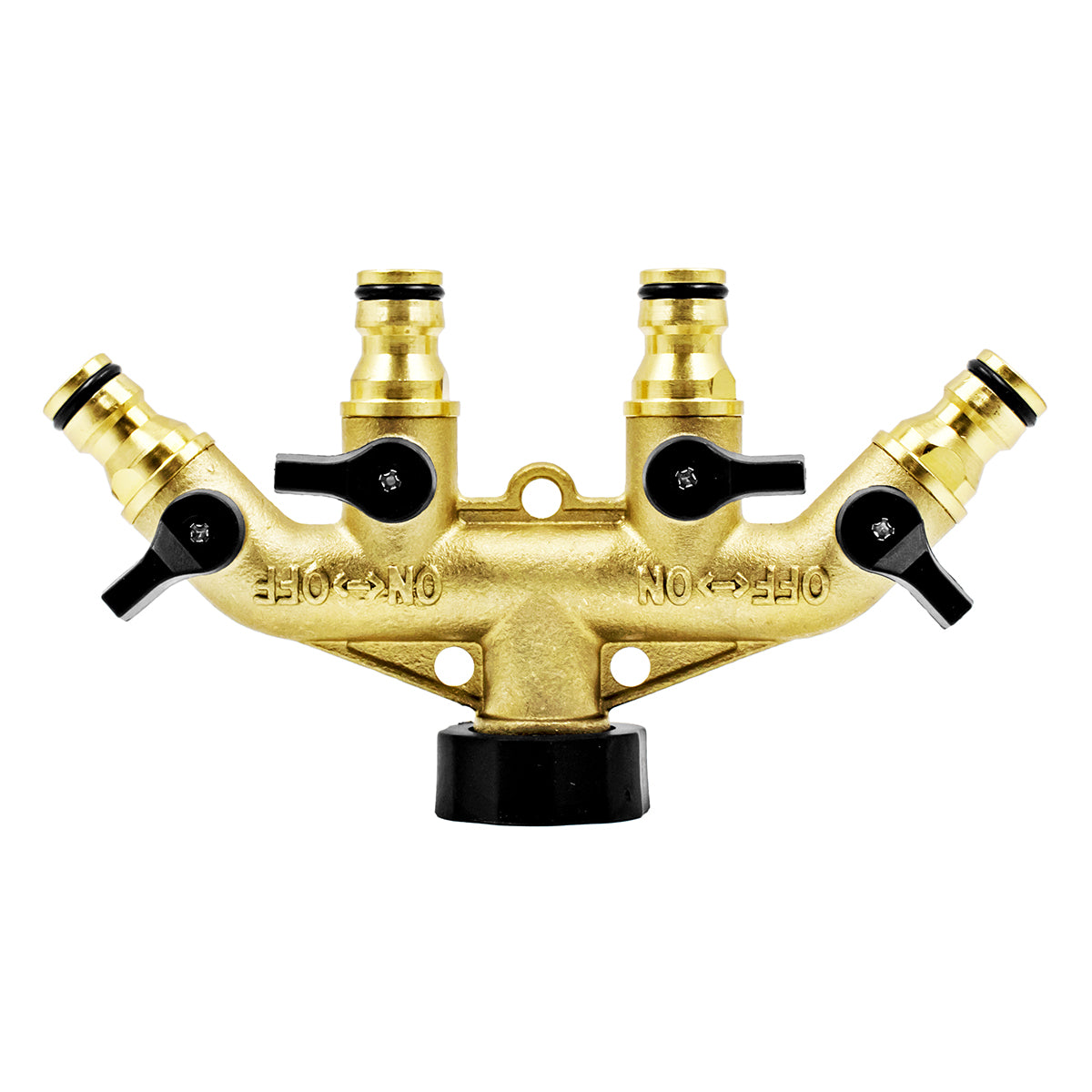 Kegland Brass Manifold Adapter - 3/4" Female Garden Hose X 1/2" Male QD (4 Way) -  Canuck Homebrew Supply, Canada