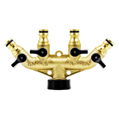 Kegland Brass Manifold Adapter - 3/4" Female Garden Hose X 1/2" Male QD (4 Way) -  Canuck Homebrew Supply, Canada