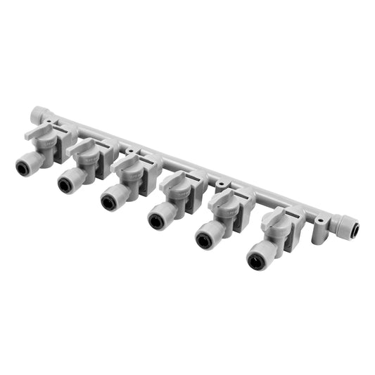 Duotight Food Grade Plastic (Push-In) Gas Distributor Manifold - 6 Way | 5/16" (8mm) Push-In
