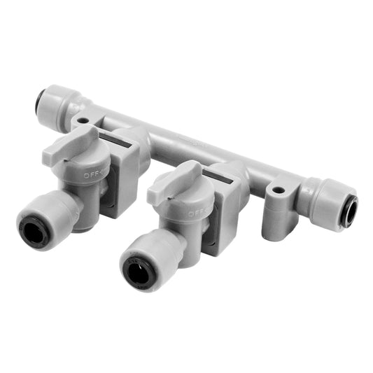 Duotight Food Grade Plastic (Push-In) Gas Distributor Manifold - 2 Way | 5/16" (8mm) Push-In