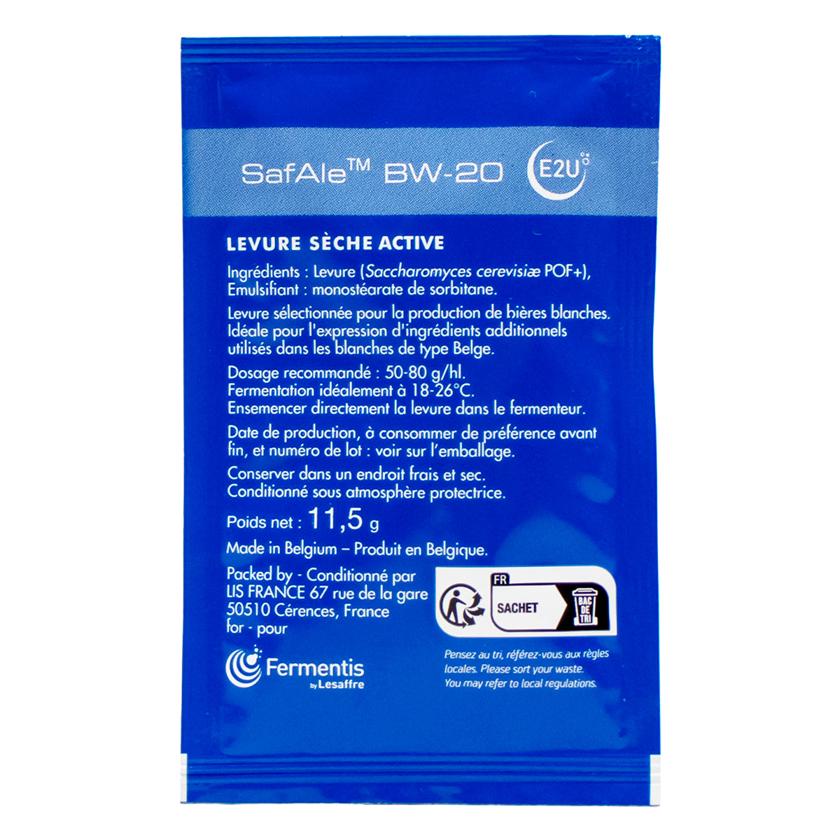 Fermentis SafAle Specialty Dry Ale Yeast - BW-20 (11.5 g)