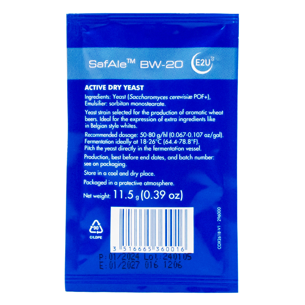 Fermentis SafAle Specialty Dry Ale Yeast [BW-20] (11.5 g) -  Canuck Homebrew Supply, Canada