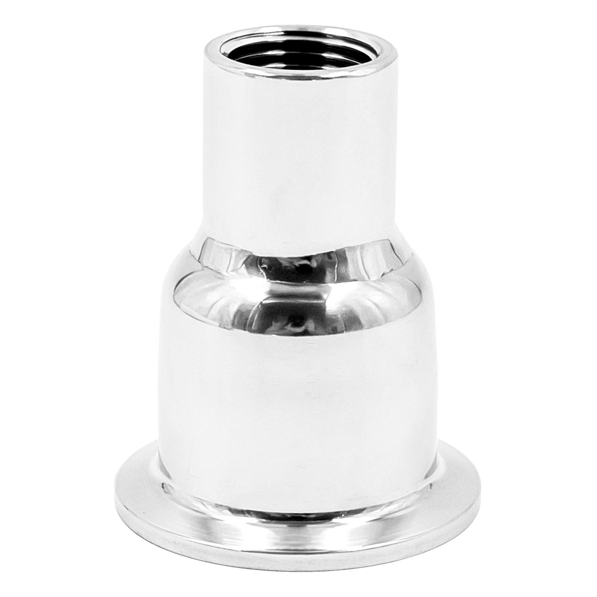 Stainless Steel 1.5" Tri-Clover Concentric Bowl Reducer - 1/2" FNPT
