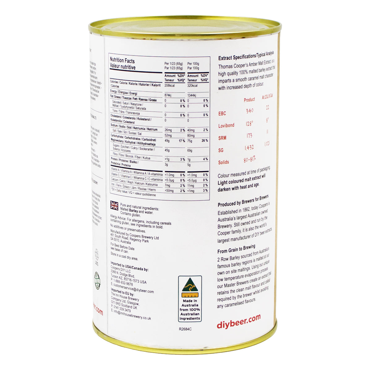 Thomas Cooper's Liquid Malt Extract (LME) Syrup - Amber (3.3 lb) -  Canuck Homebrew Supply, Canada