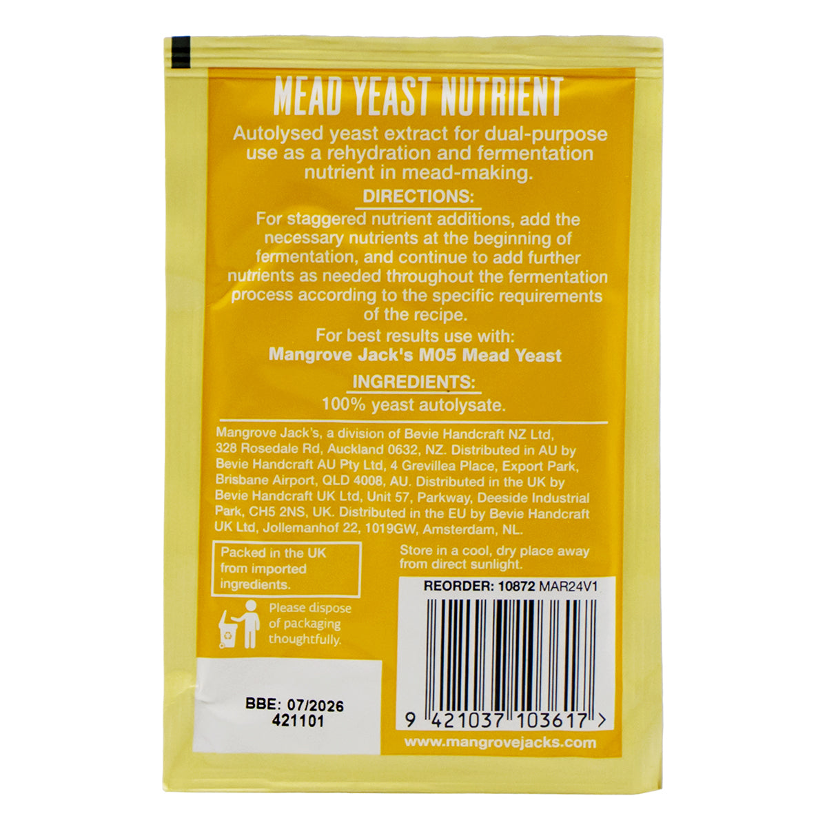 Mangrove Jack's Mead Yeast Nutrient (12 g)
