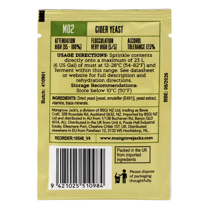 Mangrove Jack's Cider Dry Yeast [M02] (9 g)