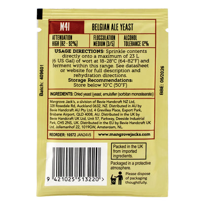 Mangrove Jack's Belgian Dry Ale Yeast [M41] (10 g) -  Canuck Homebrew Supply, Canada