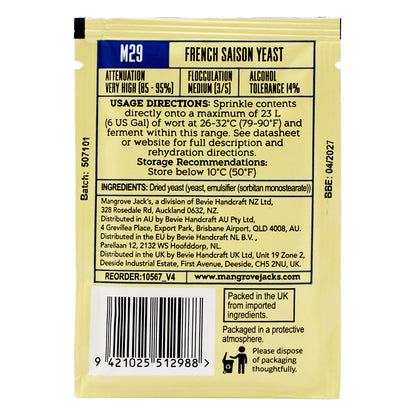 Mangrove Jack's French Saison Dry Yeast [M29] (10 g) -  Canuck Homebrew Supply, Canada