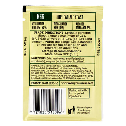 Mangrove Jack's Hophead Dry Ale Yeast [M66] (10 g)