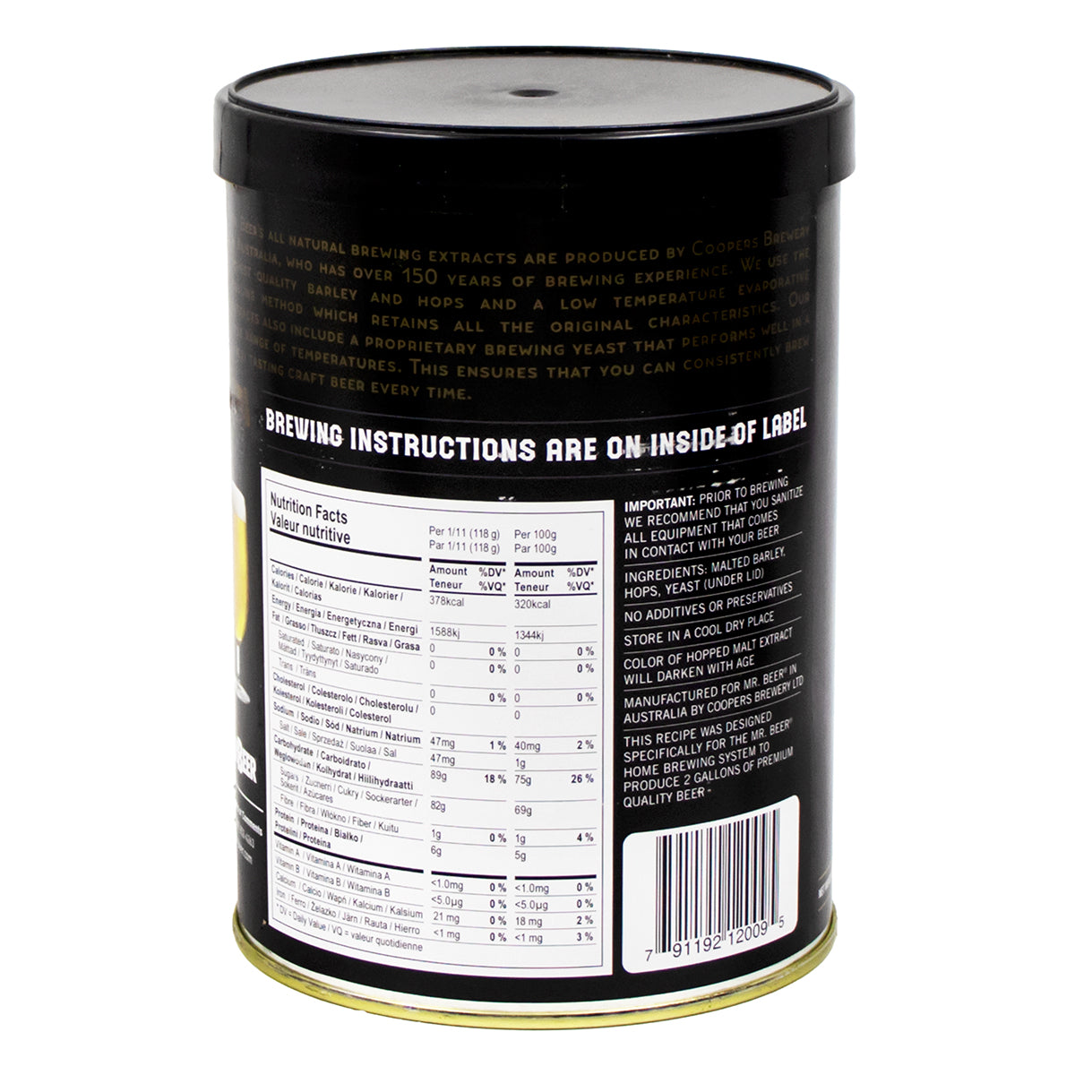 Mr Beer Recipe Kit - Golden Ale -  Canuck Homebrew Supply, Canada