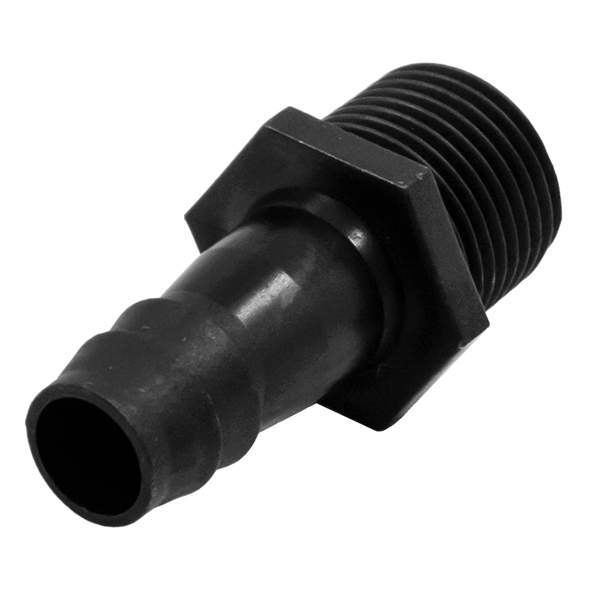 Polypropylene British Standard Pipe Fitting - 1/2" Male BSPT X 1/2" (13mm) OD Barb