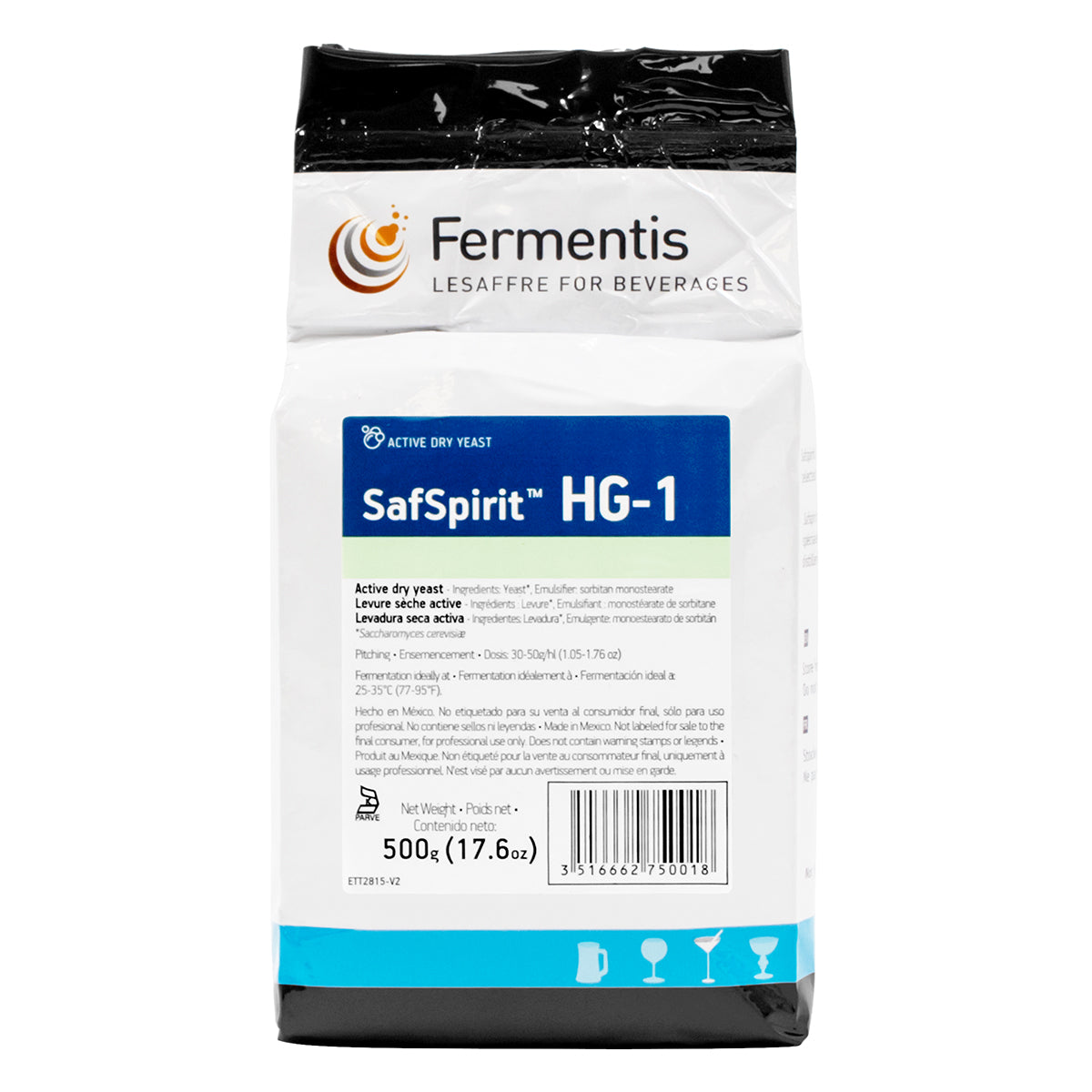 Fermentis SafSpirit Dry Spirit Yeast Brick - HG-1 (500 g)