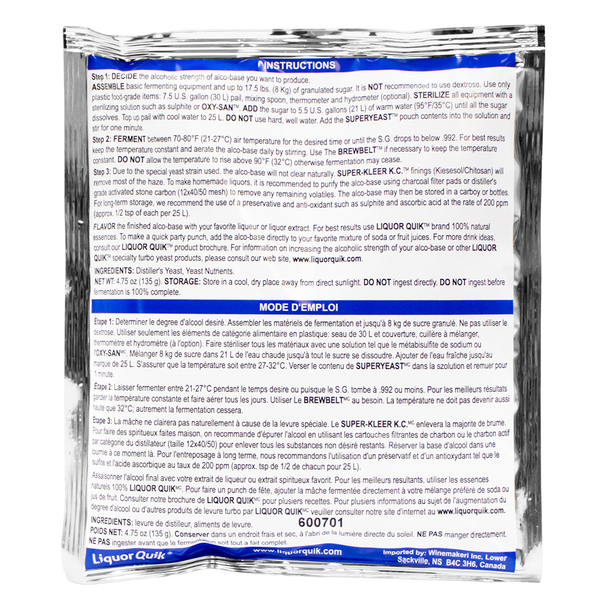 Liquor Quik AlcoBase Kit - 25 L