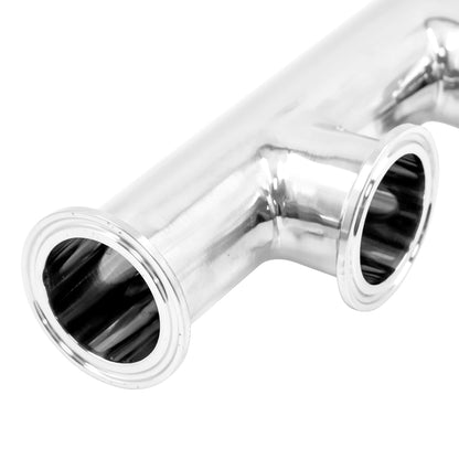 Stainless Steel Tri-Clover Manifold - 1.5" TC (3 Ports)