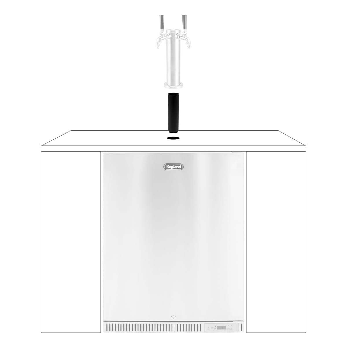 Under Mount Kegerator Inner Tower Adapter